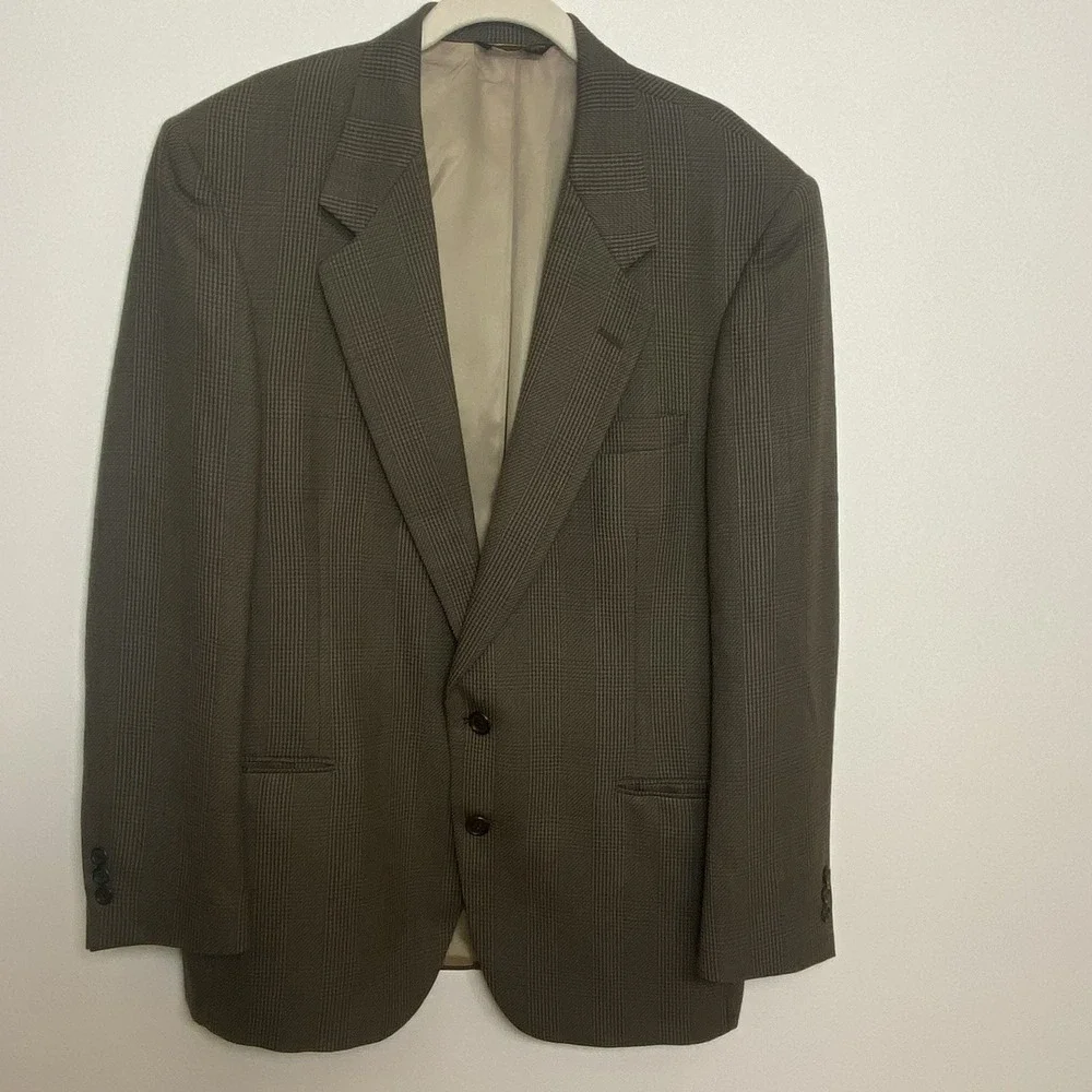 Nino Cerruti Hechts Brown Wool Tweed Blazer Rue Royale 2 Button Sport Jacket 42R